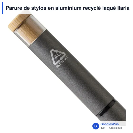 Parure de stylos en aluminium recyclé laqué Ilaria - Image 46
