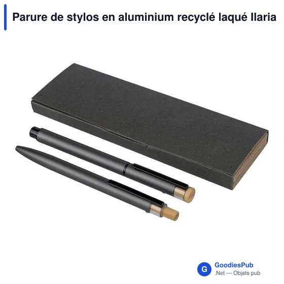 Parure de stylos en aluminium recyclé laqué Ilaria - Image 49