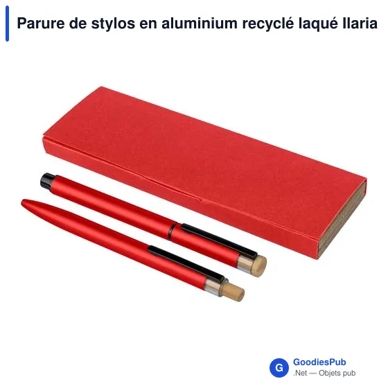 Parure de stylos en aluminium recyclé laqué Ilaria - Image 64