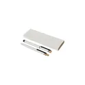 Variante blanc - Parure de stylos en aluminium recyclé laqué Ilaria