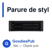Parure de stylos en métal et laiton écologique Adel - Miniature 1
