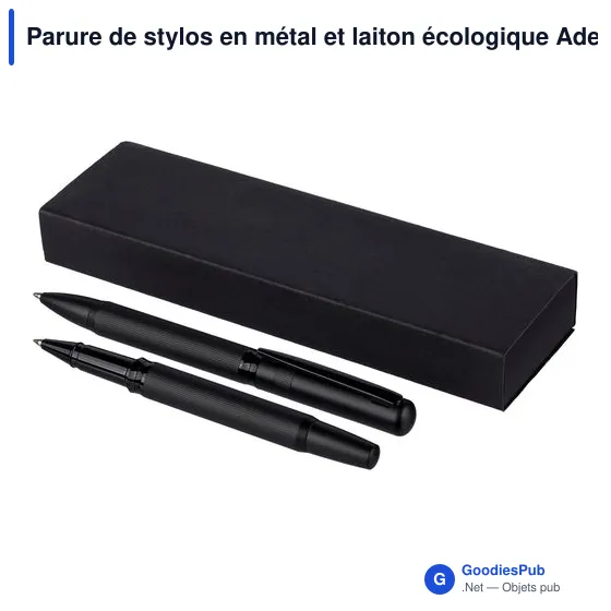 Parure de stylos en métal et laiton écologique Adel - Image 2