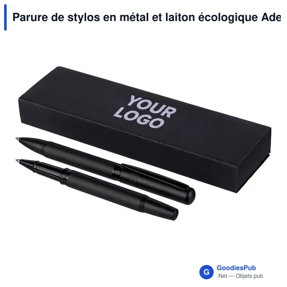Parure de stylos en métal et laiton écologique Adel - Image 3
