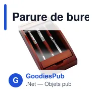 Parure de bureau personnalisable avec logo : stylo bille, plume et coupe-papier - Miniature 2
