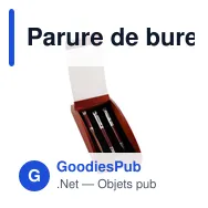 Parure de bureau personnalisable avec logo : stylo bille, plume et coupe-papier - Miniature 3
