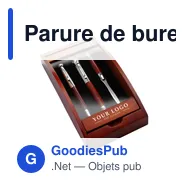 Parure de bureau personnalisable avec logo : stylo bille, plume et coupe-papier - Miniature 5