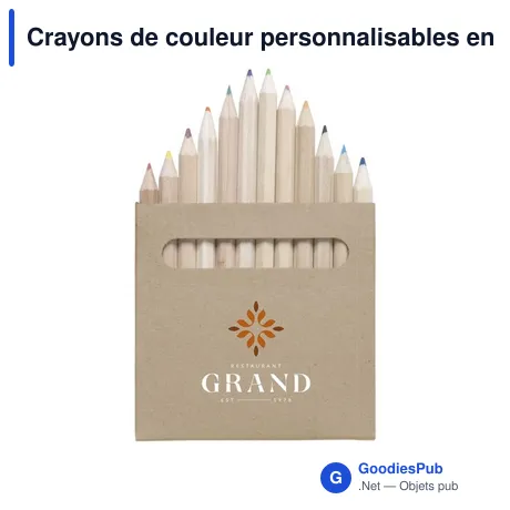Crayons de couleur personnalisables en bois avec logo - Pastelli