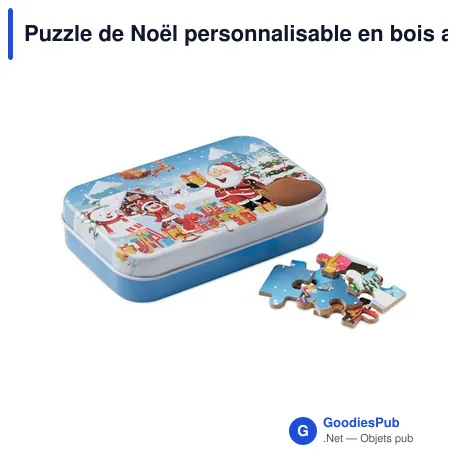 Puzzle de Noël personnalisable en bois avec logo - PAZURU