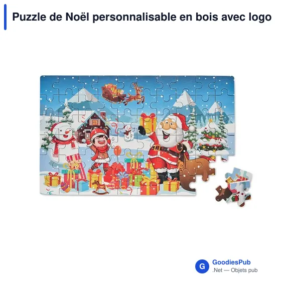 Puzzle de Noël personnalisable en bois avec logo - PAZURU - Image 2