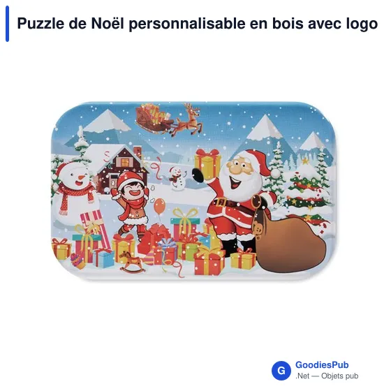 Puzzle de Noël personnalisable en bois avec logo - PAZURU - Image 3