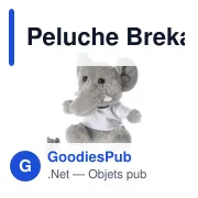 Peluche personnalisable Brekalo avec logo - Élégante et douce - Miniature 1