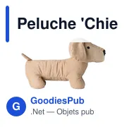 Peluche personnalisable 'Chien' en polyester avec logo - Miniature 1