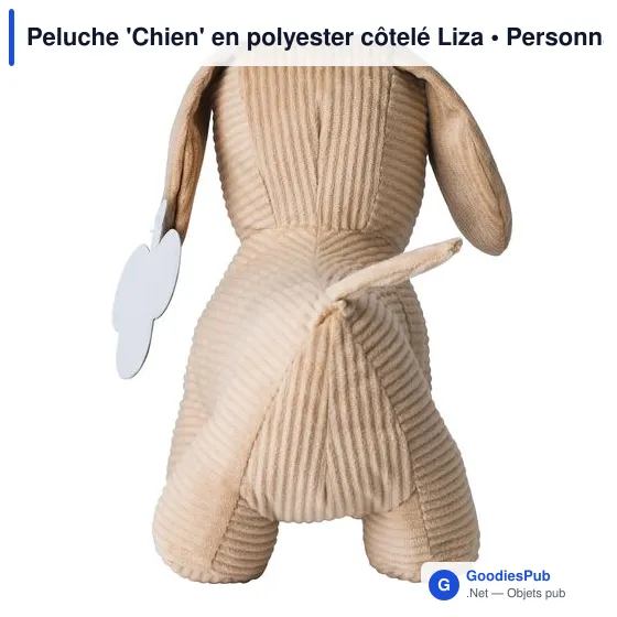 Peluche personnalisable 'Chien' en polyester avec logo - Image 3