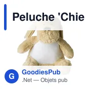 Peluche personnalisable 'Chien' en polyester - Logo possible - Miniature 1