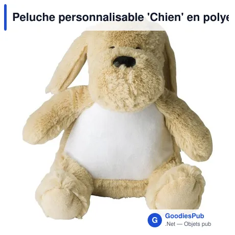 Peluche personnalisable 'Chien' en polyester - Logo possible