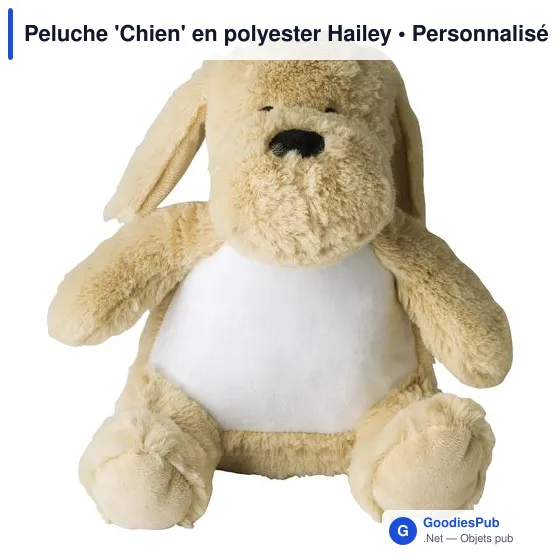 Peluche personnalisable 'Chien' en polyester - Logo possible - Image 1