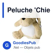 Peluche personnalisable 'Chien' en polyester - Logo possible - Miniature 2