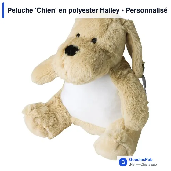 Peluche personnalisable 'Chien' en polyester - Logo possible - Image 2
