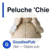 Peluche personnalisable 'Chien' en polyester - Logo possible - Miniature 3