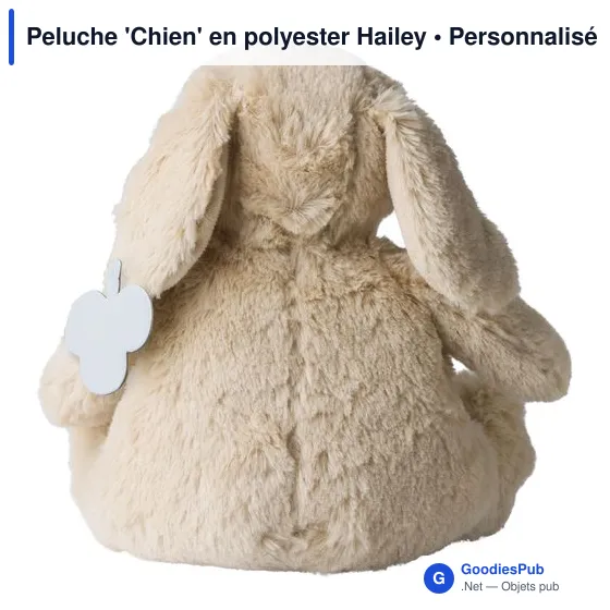 Peluche personnalisable 'Chien' en polyester - Logo possible - Image 3