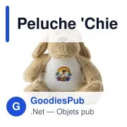 Peluche personnalisable 'Chien' en polyester - Logo possible - Miniature 4