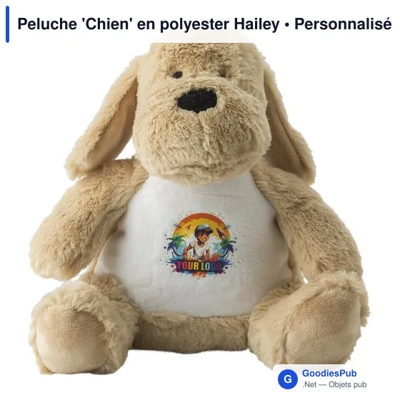 Peluche personnalisable 'Chien' en polyester - Logo possible - Image 4