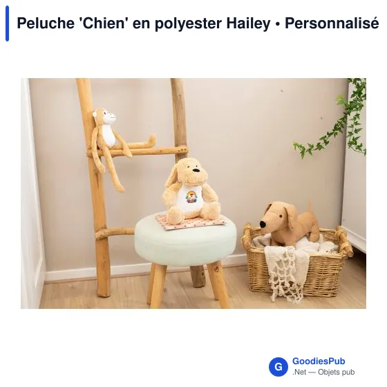 Peluche personnalisable 'Chien' en polyester - Logo possible - Image 6