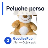 Peluche personnalisable 'Chien' en polyester avec logo - Miniature 1