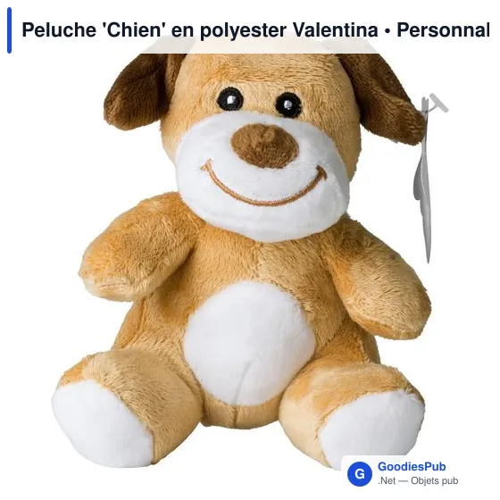 Peluche personnalisable 'Chien' en polyester avec logo - Image 1