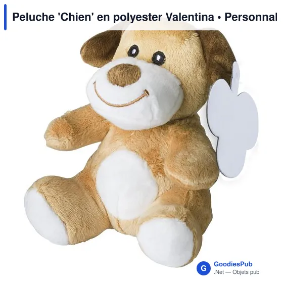 Peluche personnalisable 'Chien' en polyester avec logo - Image 2