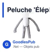 Peluche personnalisable 'Éléphant' avec logo - Madeline - Miniature 1