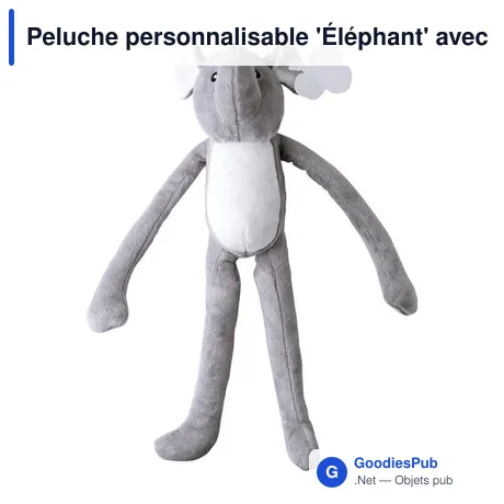 Peluche personnalisable 'Éléphant' avec logo - Madeline