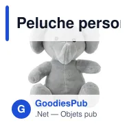 Peluche personnalisable 'Eléphant' Jessie avec logo - Miniature 1