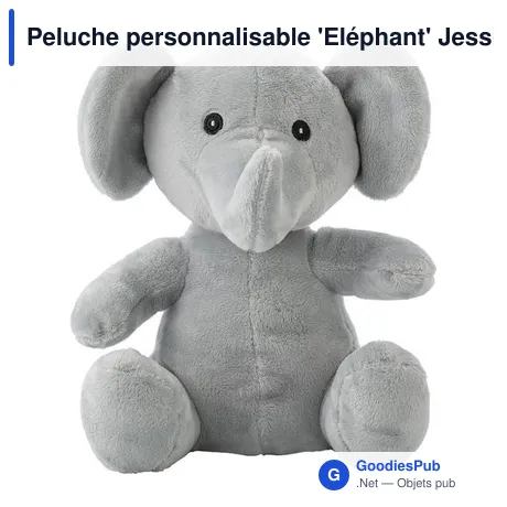 Peluche personnalisable 'Eléphant' Jessie avec logo