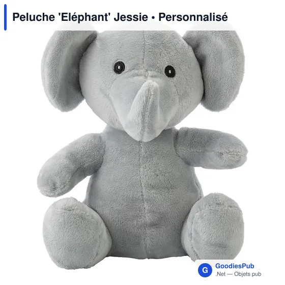 Peluche personnalisable 'Eléphant' Jessie avec logo - Image 1