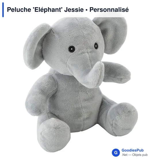 Peluche personnalisable 'Eléphant' Jessie avec logo - Image 2