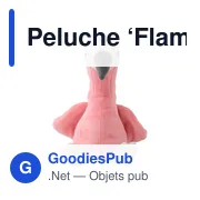 Peluche ‘Flamant rose’ en polyester Alicia - Miniature 5