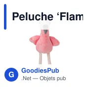 Peluche ‘Flamant rose’ en polyester Alicia - Miniature 6