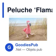 Peluche ‘Flamant rose’ en polyester Alicia - Miniature 9