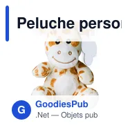 Peluche personnalisable 'Girafe' en polyester avec logo - Miniature 1