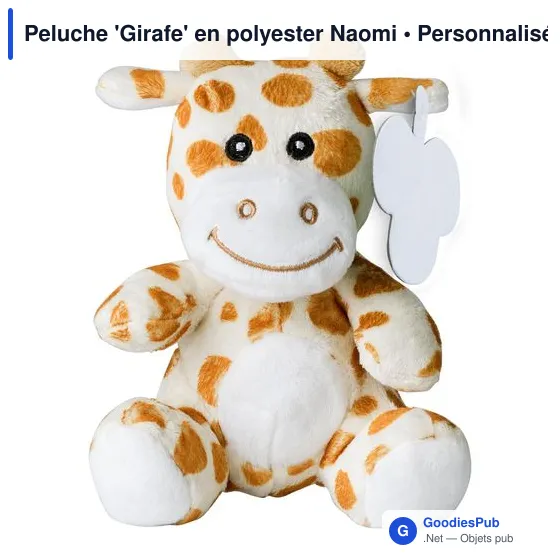 Peluche personnalisable 'Girafe' en polyester avec logo - Image 1