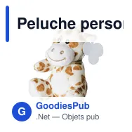 Peluche personnalisable 'Girafe' en polyester avec logo - Miniature 2