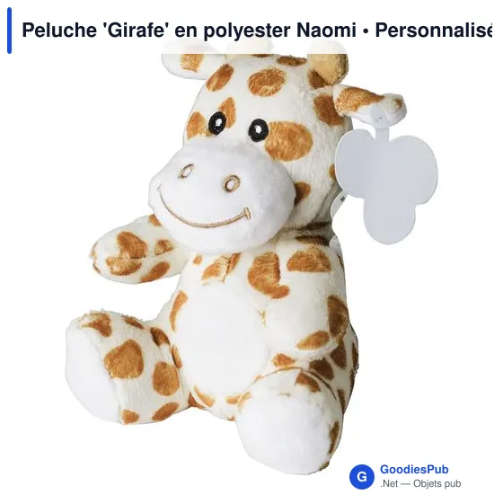 Peluche personnalisable 'Girafe' en polyester avec logo - Image 2