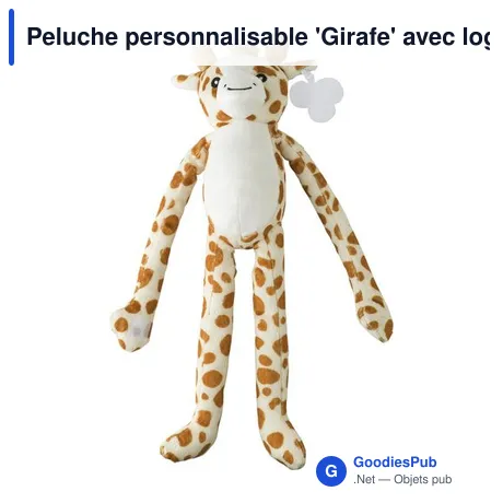 Peluche personnalisable 'Girafe' avec logo pour objets publicitaires