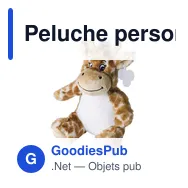 Peluche personnalisable 'Girafe' en polyester avec logo - Miniature 2