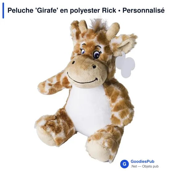 Peluche personnalisable 'Girafe' en polyester avec logo - Image 2