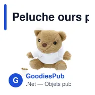Peluche ours personnalisable avec logo - Peluche Glik - Miniature 1