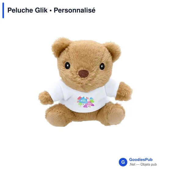 Peluche ours personnalisable avec logo - Peluche Glik - Image 2