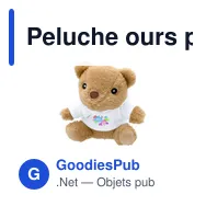 Peluche ours personnalisable avec logo - Peluche Glik - Miniature 3