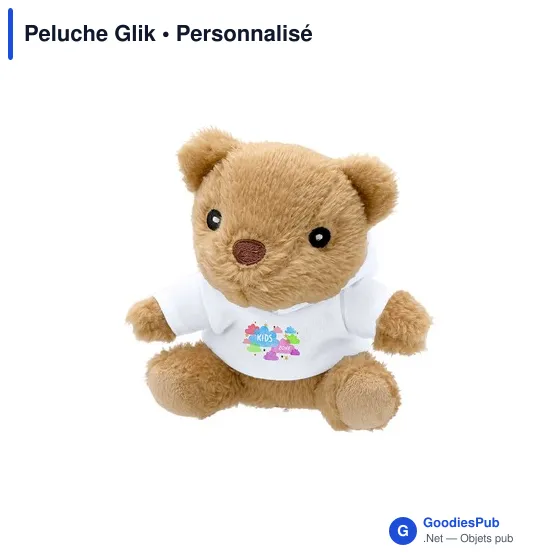 Peluche ours personnalisable avec logo - Peluche Glik - Image 3